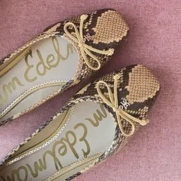 sam edelman jillie snakeskin ballet flats sz 8 - Picture 2 of 5